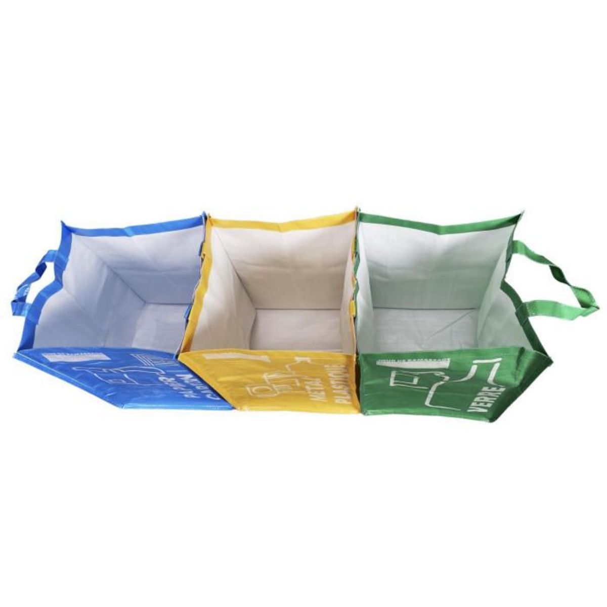 Paris Prix Lot de 3 Sacs de Tri  Lavable  40cm Multicolore