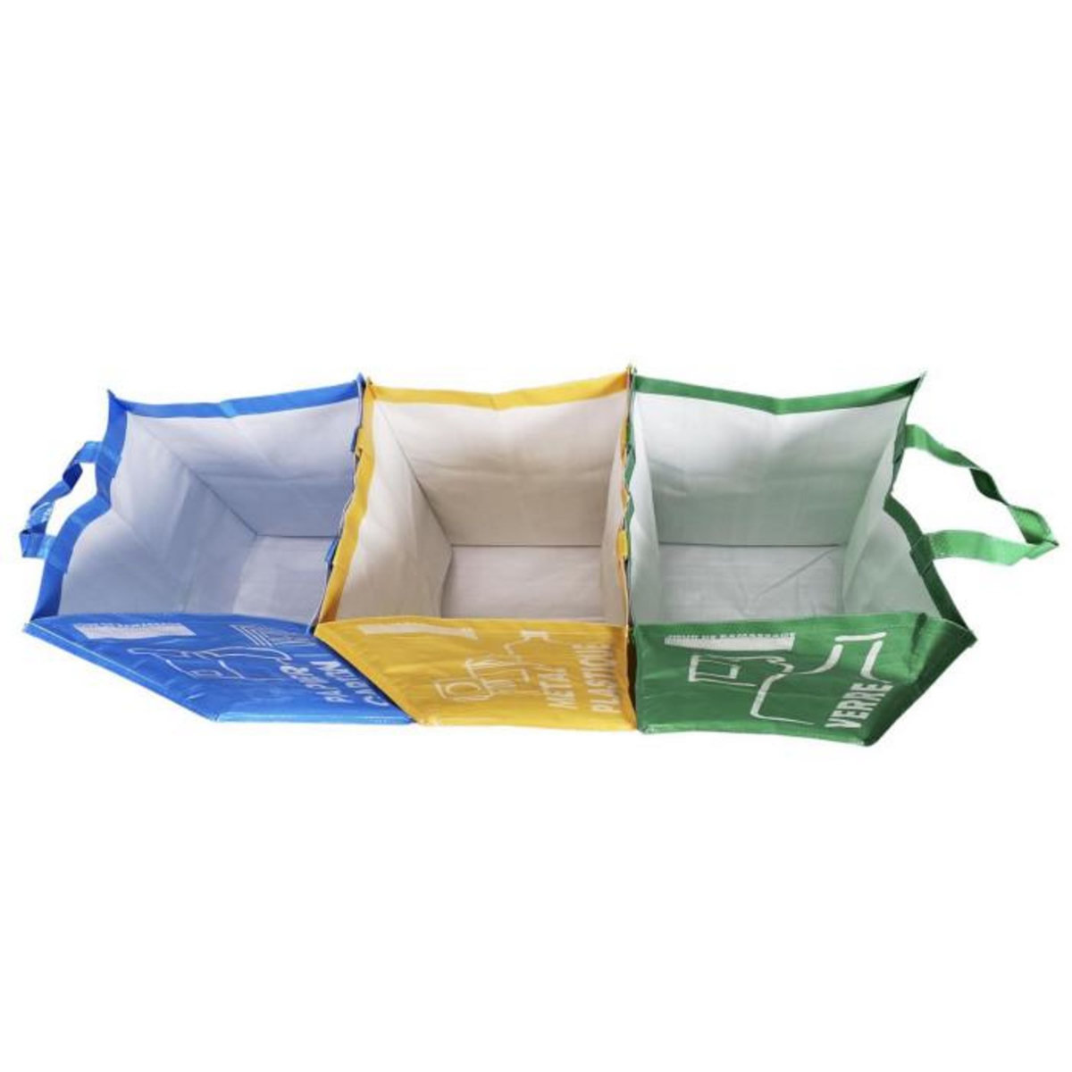 Paris Prix Lot de 3 Sacs de Tri  Lavable  40cm Multicolore