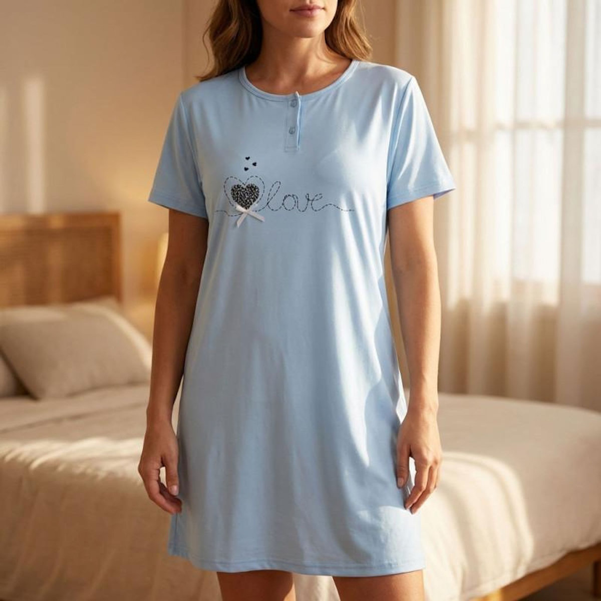 OZABI OZABI Chemise de Nuit Femme Microfibre LOVE Manches Courtes