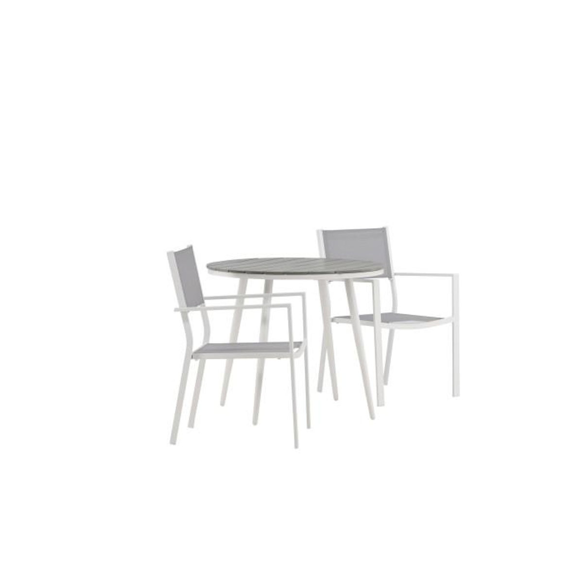 Paris Prix Ensemble Table de Jardin & 2 Chaises  Break & Copacabana  90cm Gris