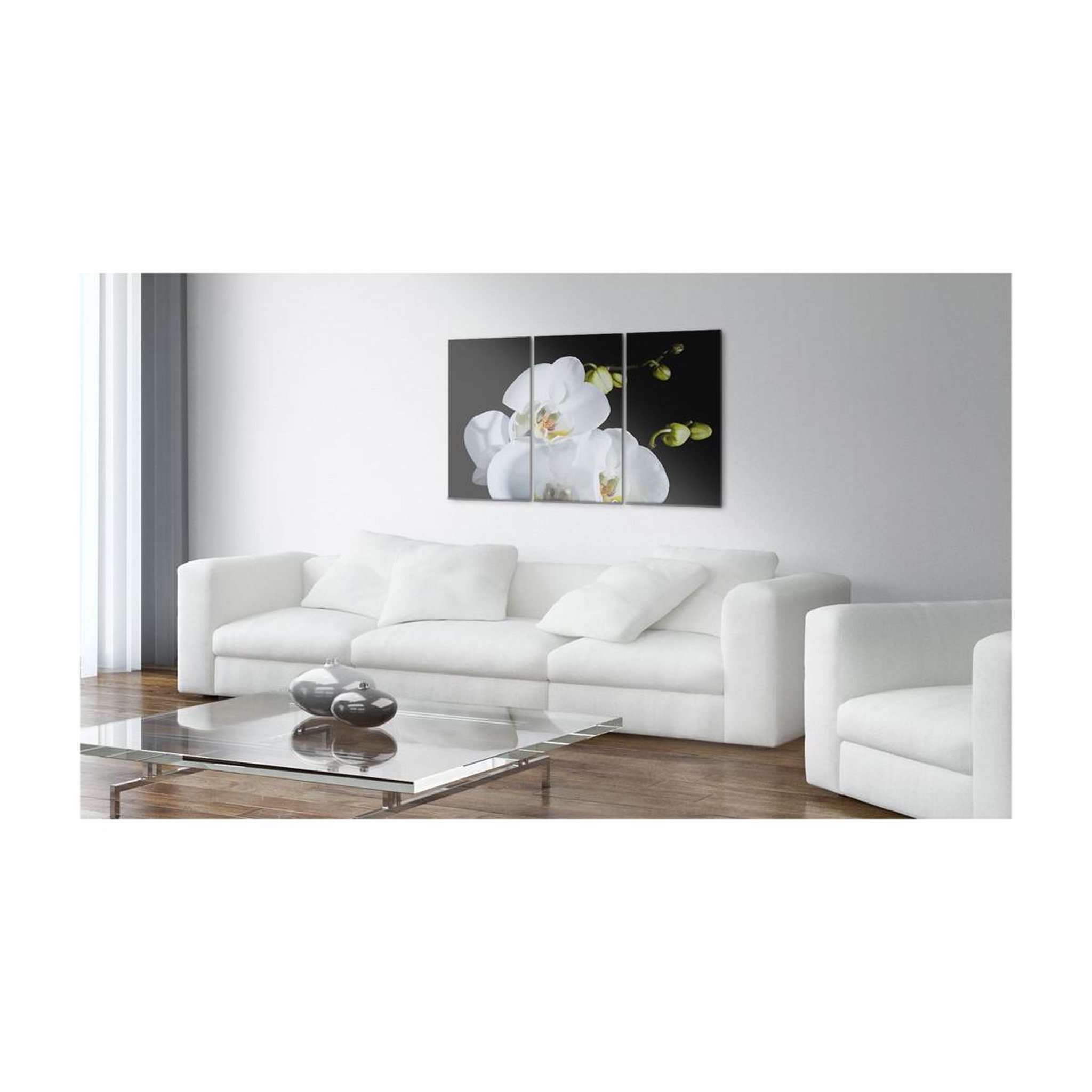 Voir la diapositive 2 : Paris Prix Tableau Imprimé  Orchidée Blanche Comme Neige