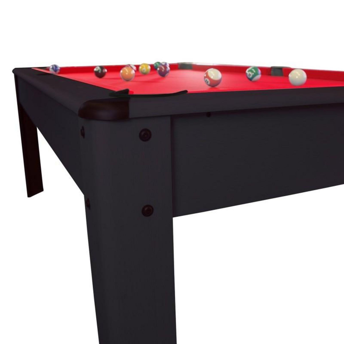 PLAY4FUN Billard Américain HARMONY 6Ft - 206,5 x 116,5 x 80 cm avec accessoires et plateau dînatoire - Couleur Noir