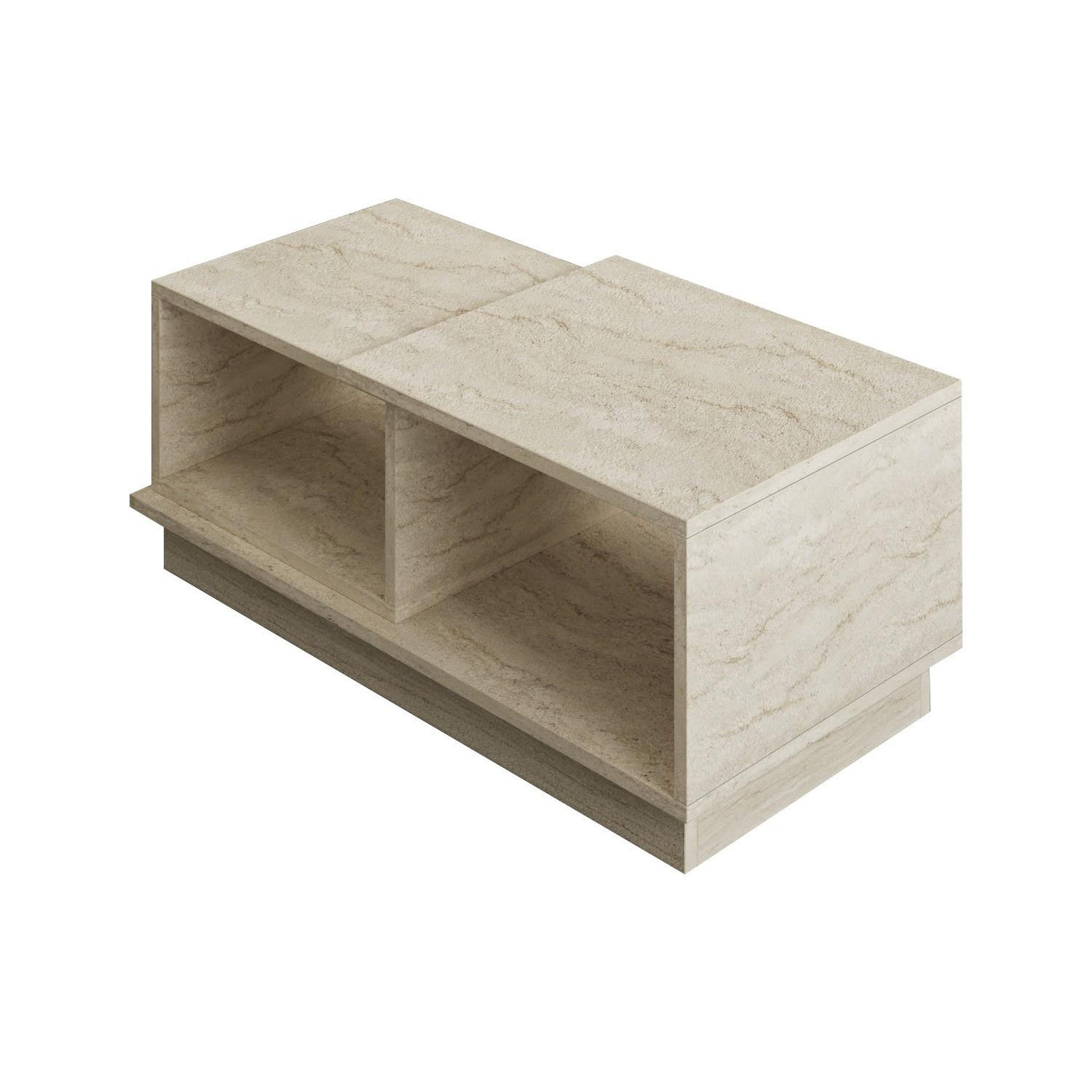 Habitat et Jardin Table basse en bois  Consept  - 90 x 45 x 36 cm - Travertin
