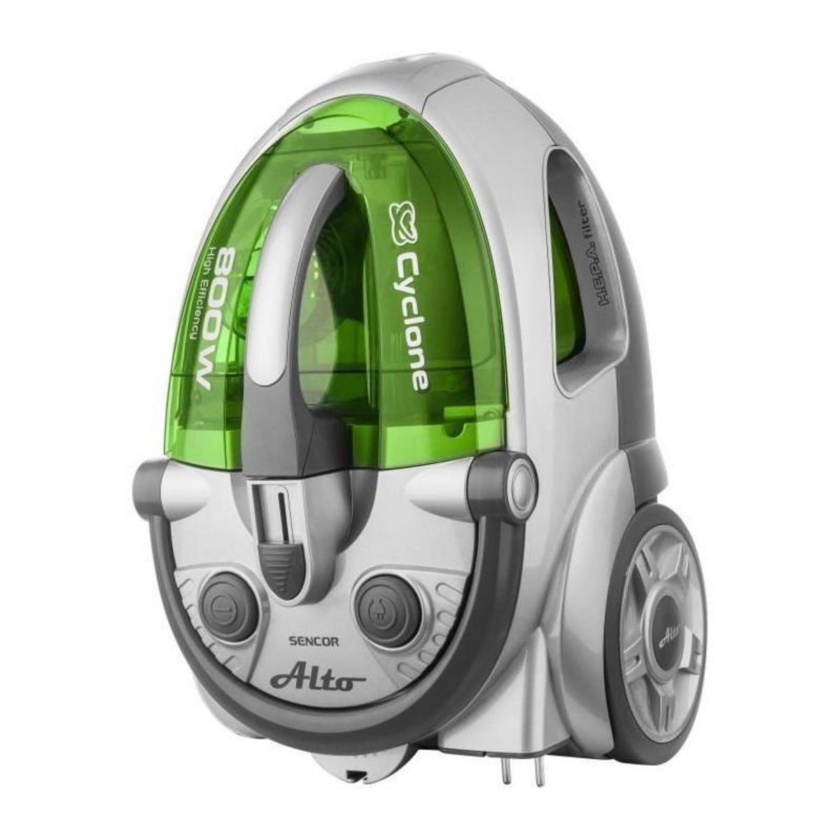 SENCO Aspirateur sans sac - SENCOR - SVC 730GR-EUE2 - Moteur ECO 800 W - 76 dBA - 1,5 L - Systeme Cyclone - Argent / Vert