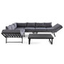 Voir la diapositive 3 : BEST MOBILIER Konna – salon de jardin d'angle en acier noir – 5 places - coussin gris et table incluse