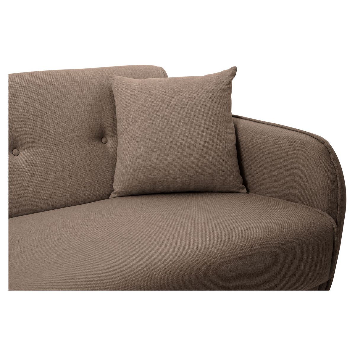 Canapé droit convertible 3 places tissu pieds bois clair BONJO