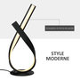 Voir la diapositive 4 : HOMCOM Lampe à poser design contemporain - lampe de table design spirale - dim. 21L x 15l x 43H cm - alu. noir LED blanc chaud