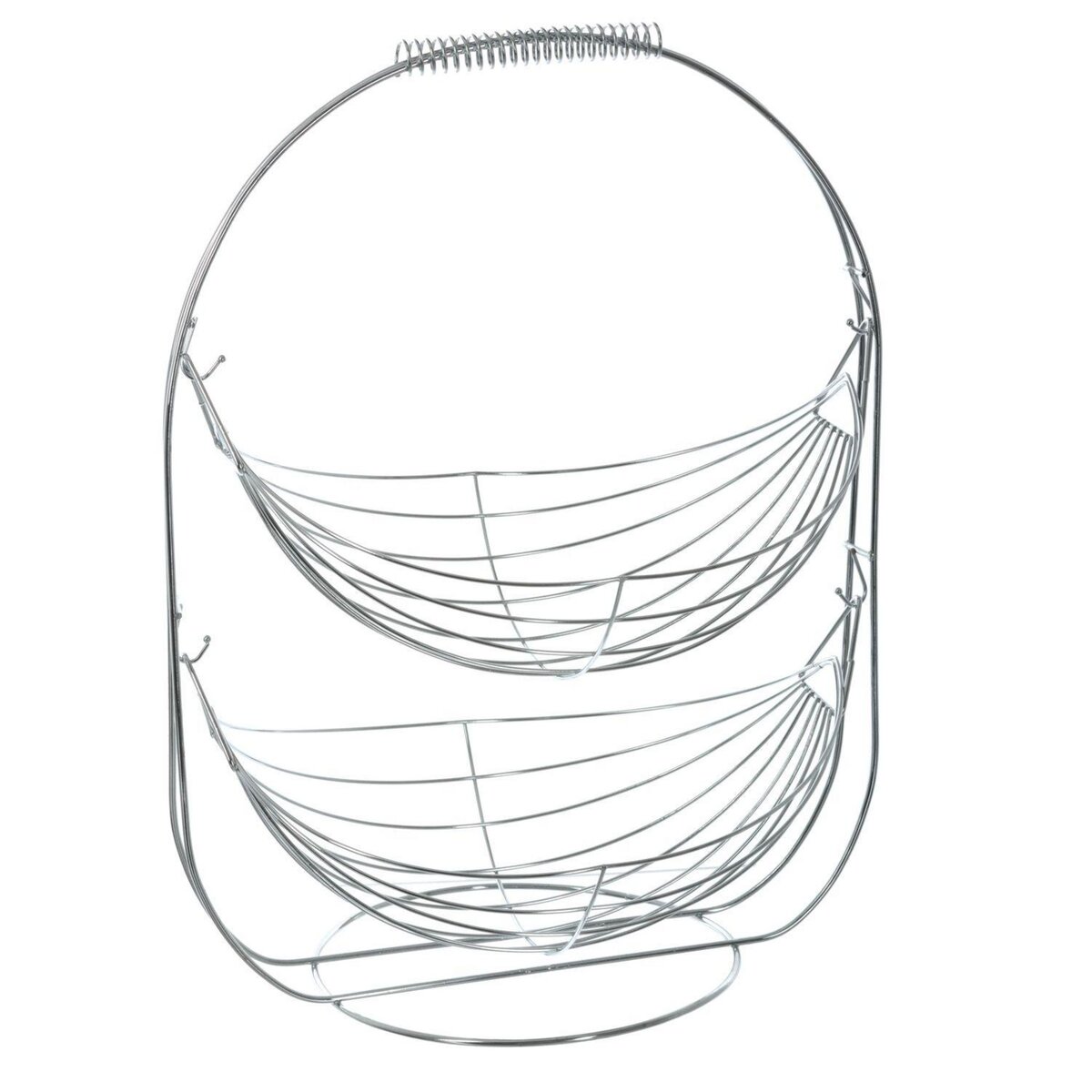 SECRET DE GOURMET Corbeille à fruits Double - H. 45 cm - Argent