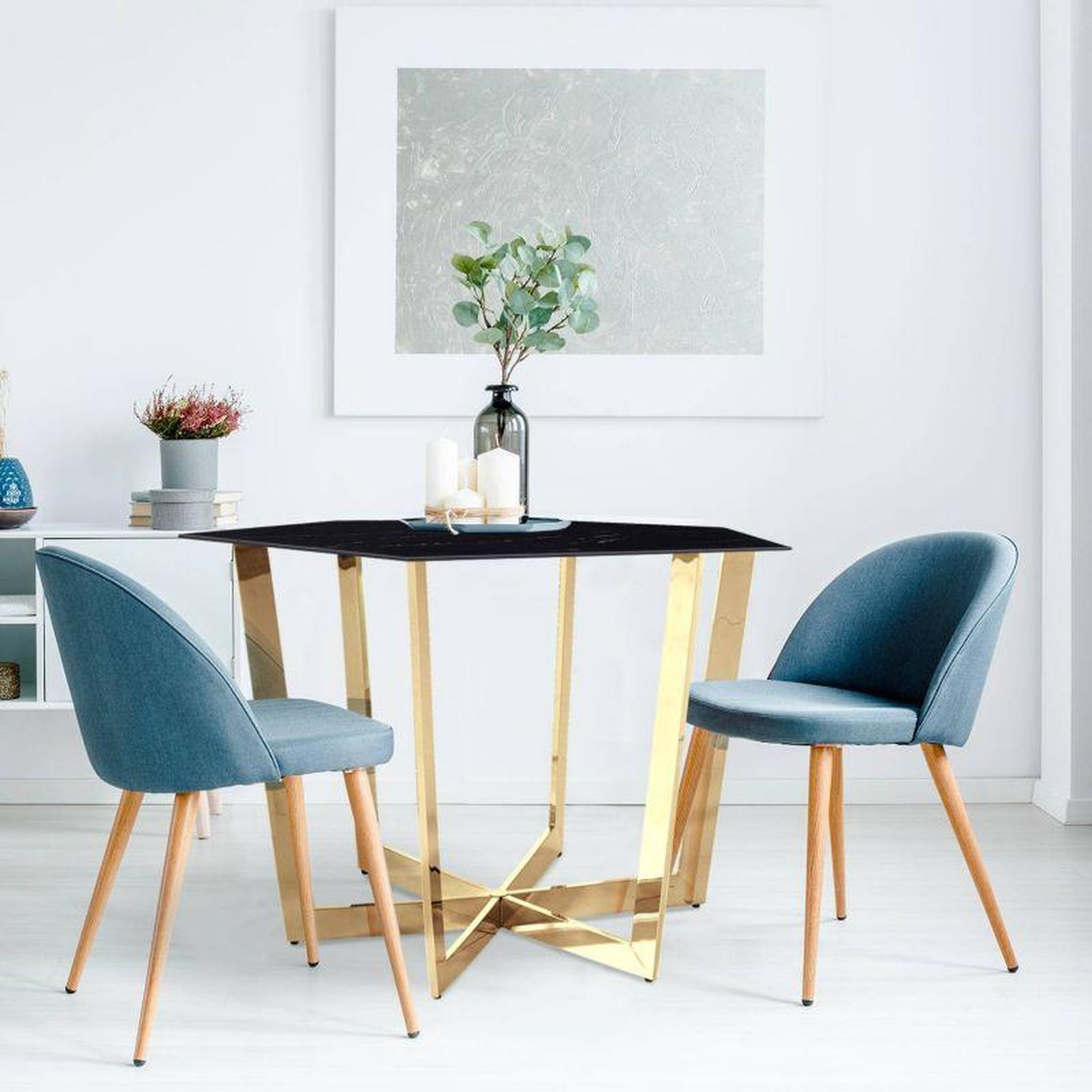 Voir la diapositive 3 : Paris Prix Table de Repas Design  Dizazi  120cm Noir & Or