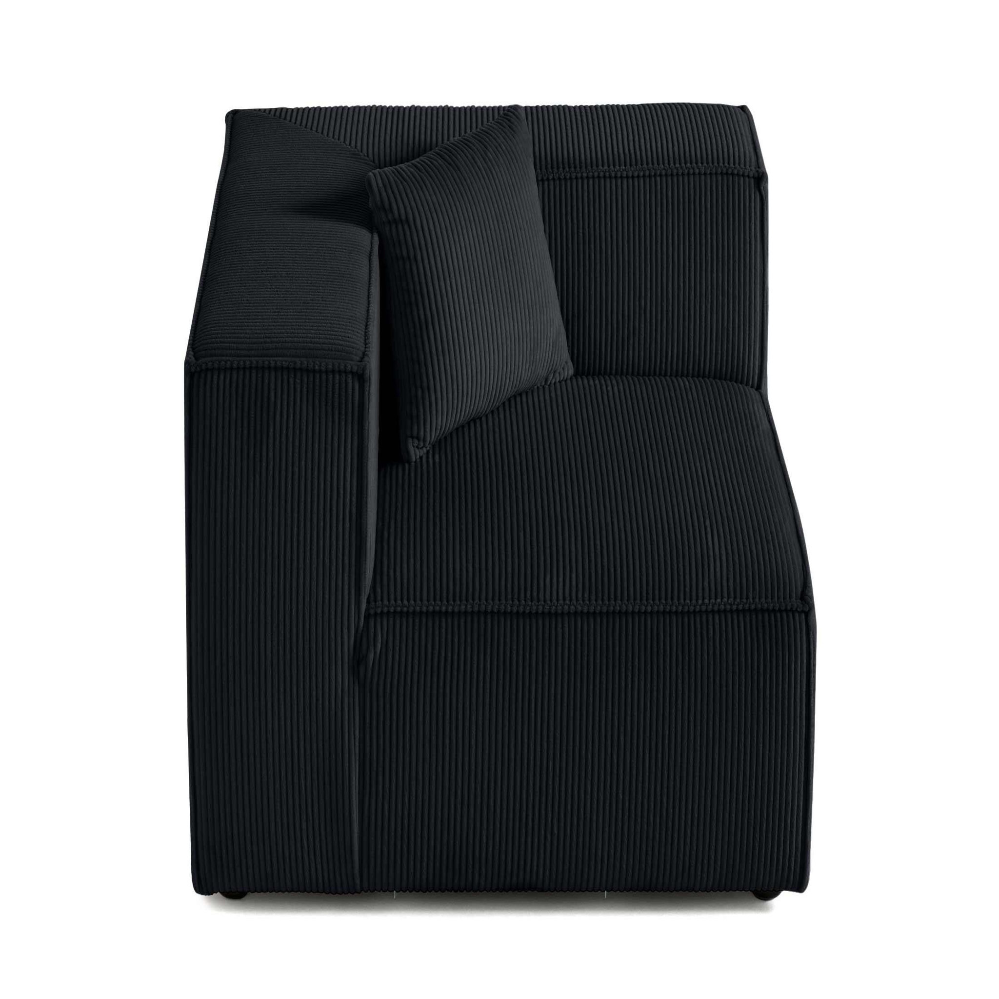 Voir la diapositive 1 : BEST MOBILIER Arty - module d'assise d'angle réversible - en velours côtelé
