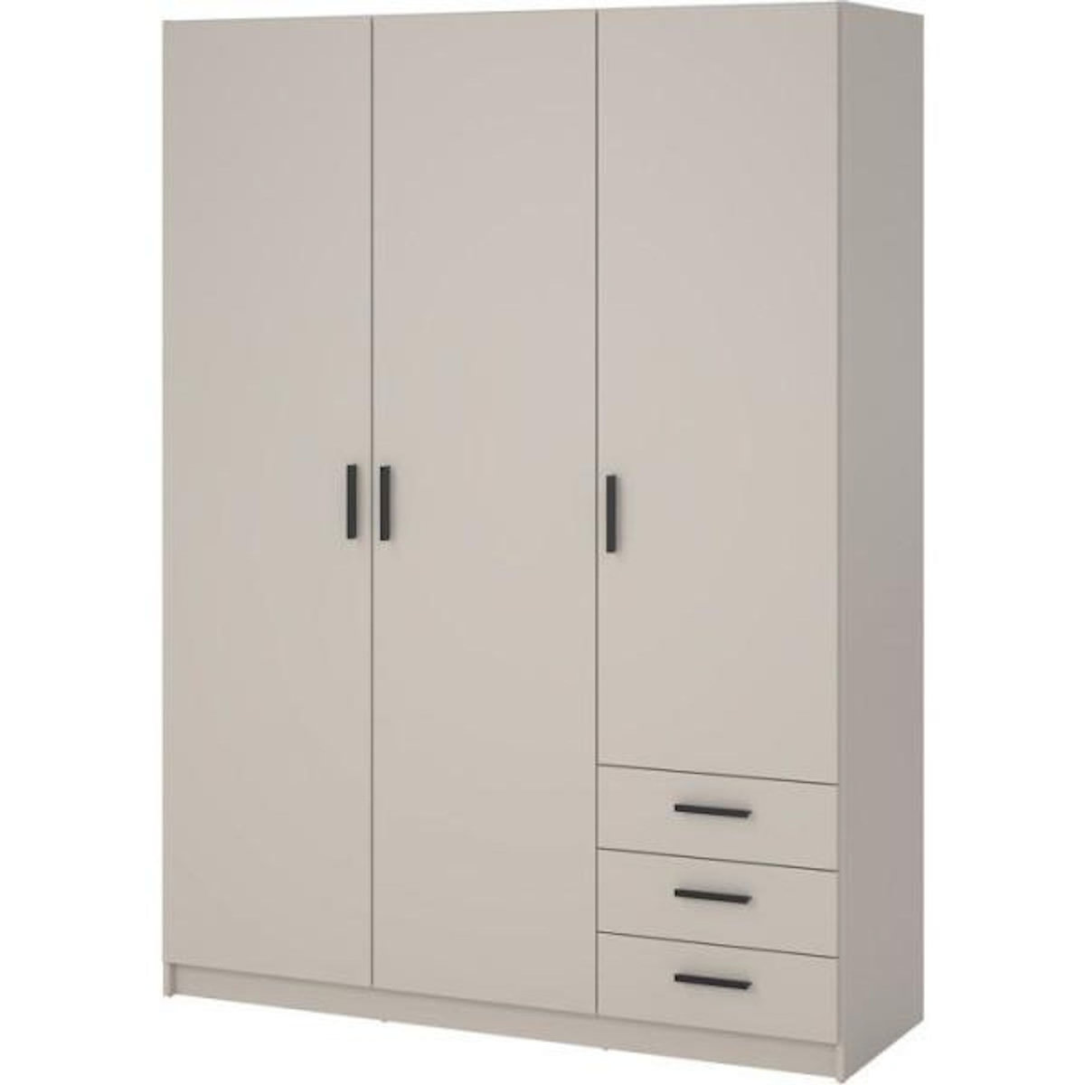 MARKET24 Armoire VEGA - Décor cachemire - 3 portes + 3 tiroirs - L 147 x P 49,8 x H 200,4 cm
