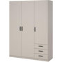 Voir la diapositive 2 : MARKET24 Armoire VEGA - Décor cachemire - 3 portes + 3 tiroirs - L 147 x P 49,8 x H 200,4 cm