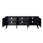 Voir la diapositive 3 : BEST MOBILIER Goto - meuble tv - noir et cannage - 3 portes - 167 cm