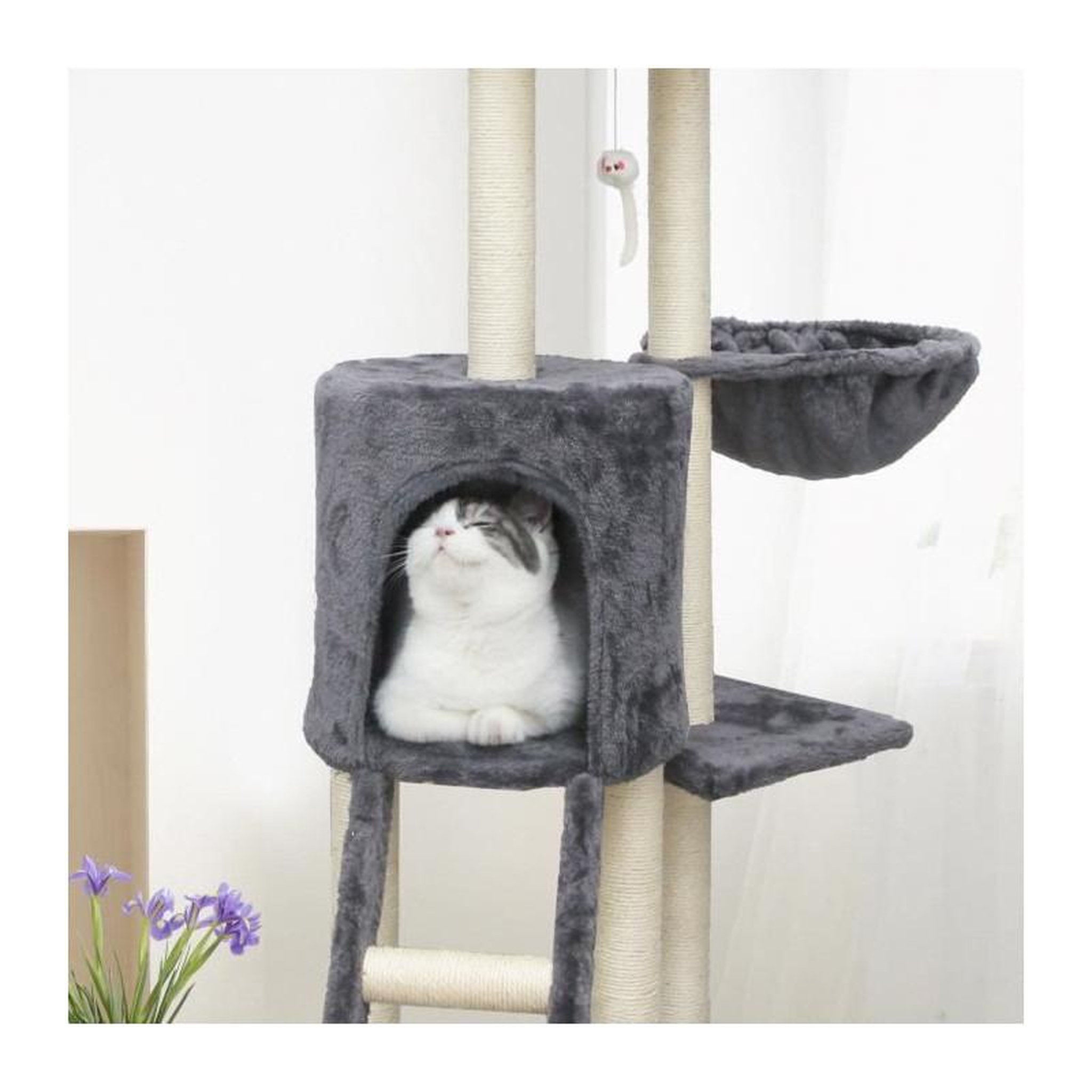 Voir la diapositive 4 : GENERIQUE JIPSY Arbre a chat Gris - 79 x 34 x 138 cm - Gris