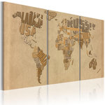 Paris Prix Tableau Imprimé  Carte du Monde en Beige & Brun. Coloris disponibles : Multicolore