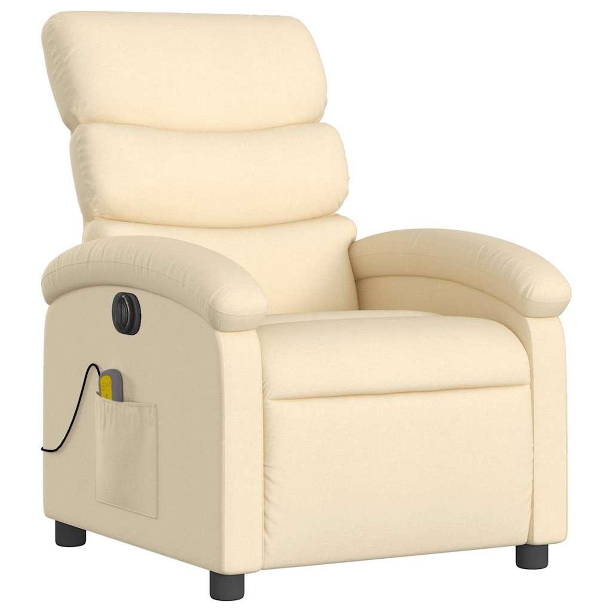 Voir la diapositive 4 : VIDAXL Fauteuil inclinable de massage electrique creme tissu
