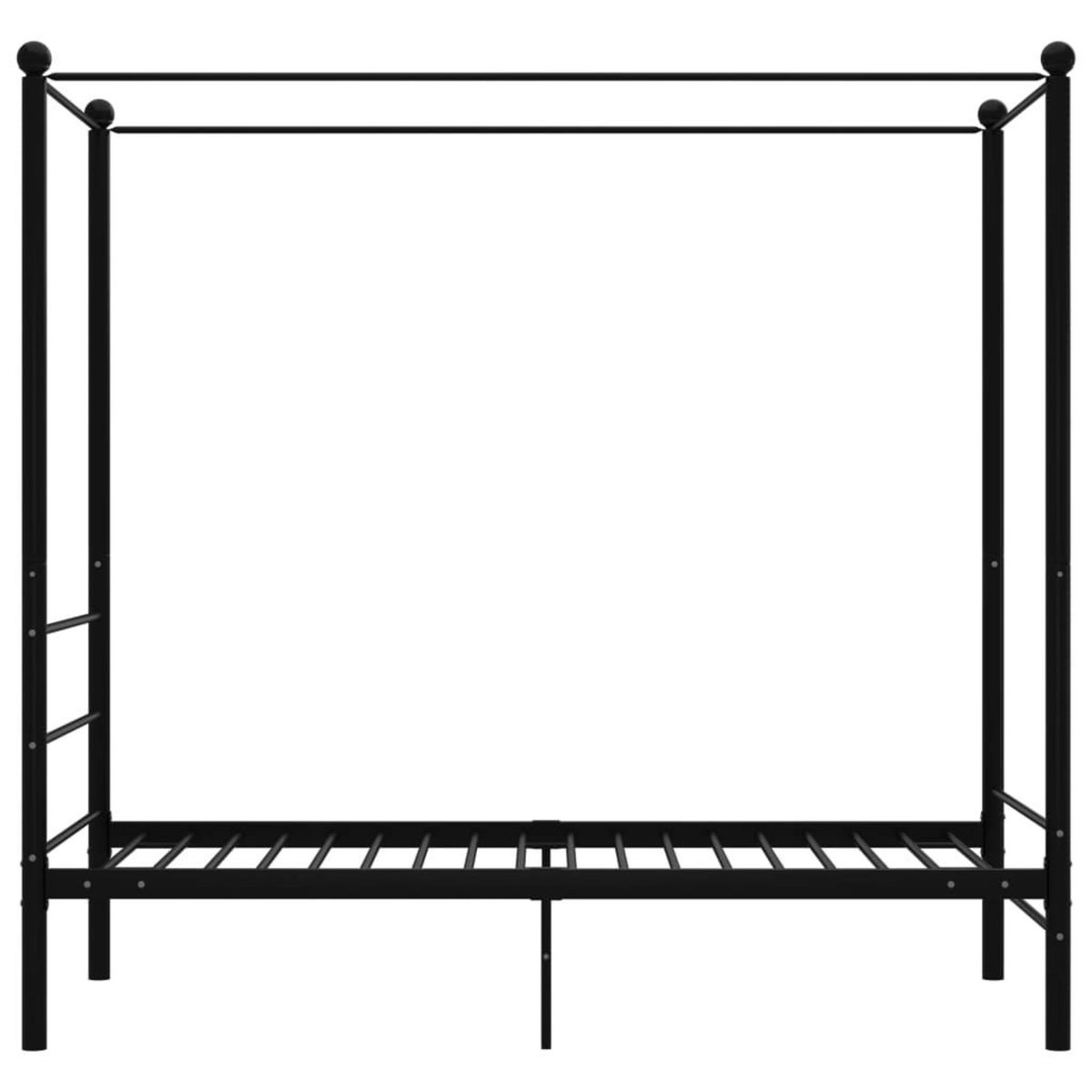 VIDAXL Cadre de lit a baldaquin sans matelas noir metal 90x200 cm