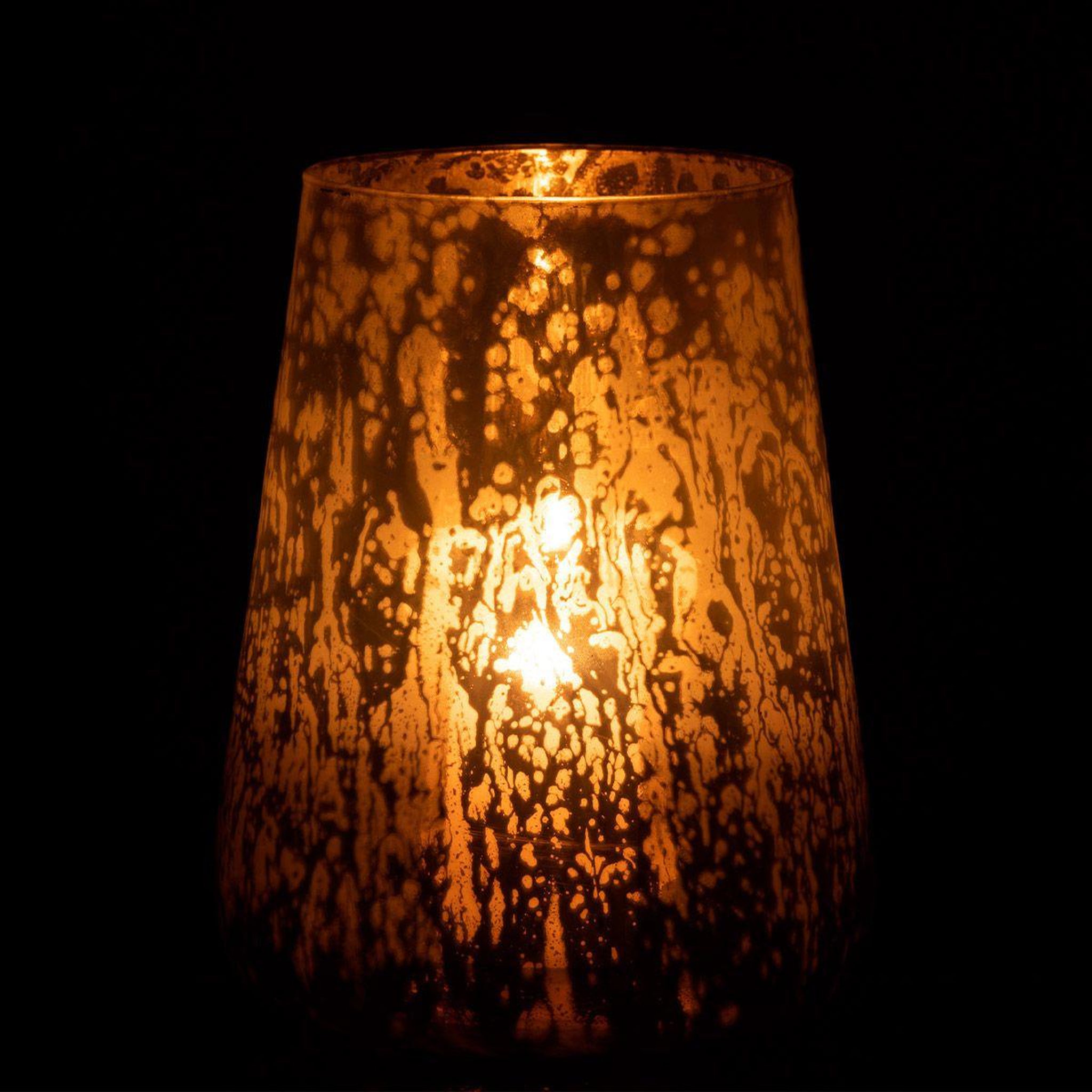 Voir la diapositive 3 : J-LINE Photophore design en verre  milky  22cm gris