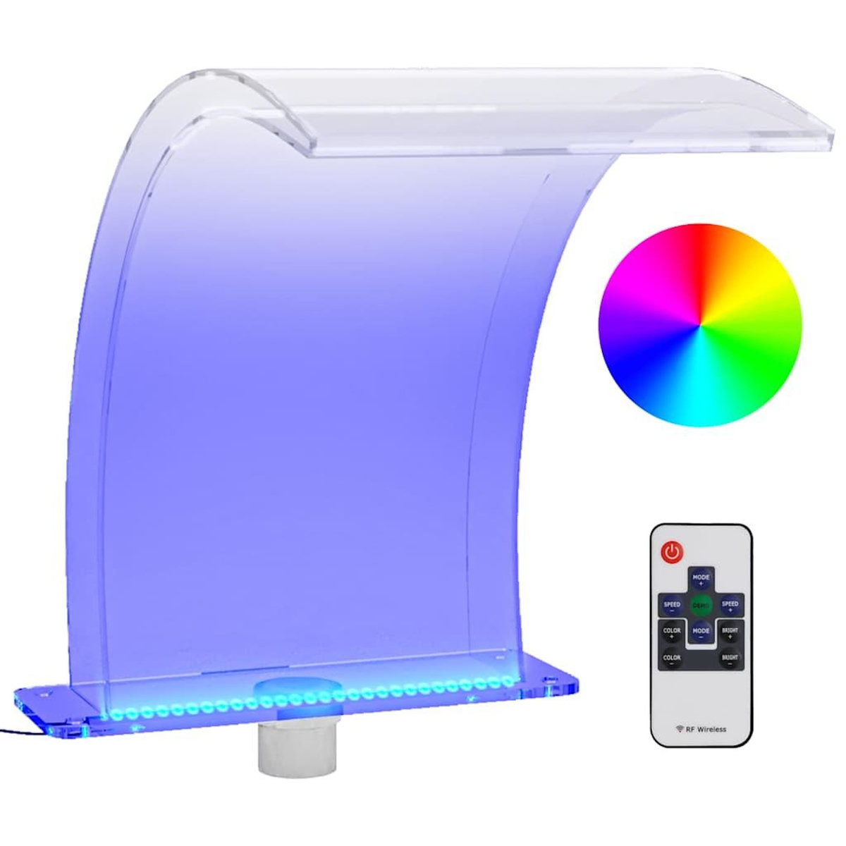 VIDAXL Fontaine de piscine avec LED RVB Acrylique 50 cm