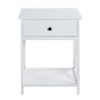 Voir la diapositive 2 : Paris Prix Table d'Appoint 1 Tiroir Design  Guda  60cm Blanc