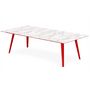 Voir la diapositive 3 : Paris Prix Table Basse 2 Covers  Texture  120cm Rouge