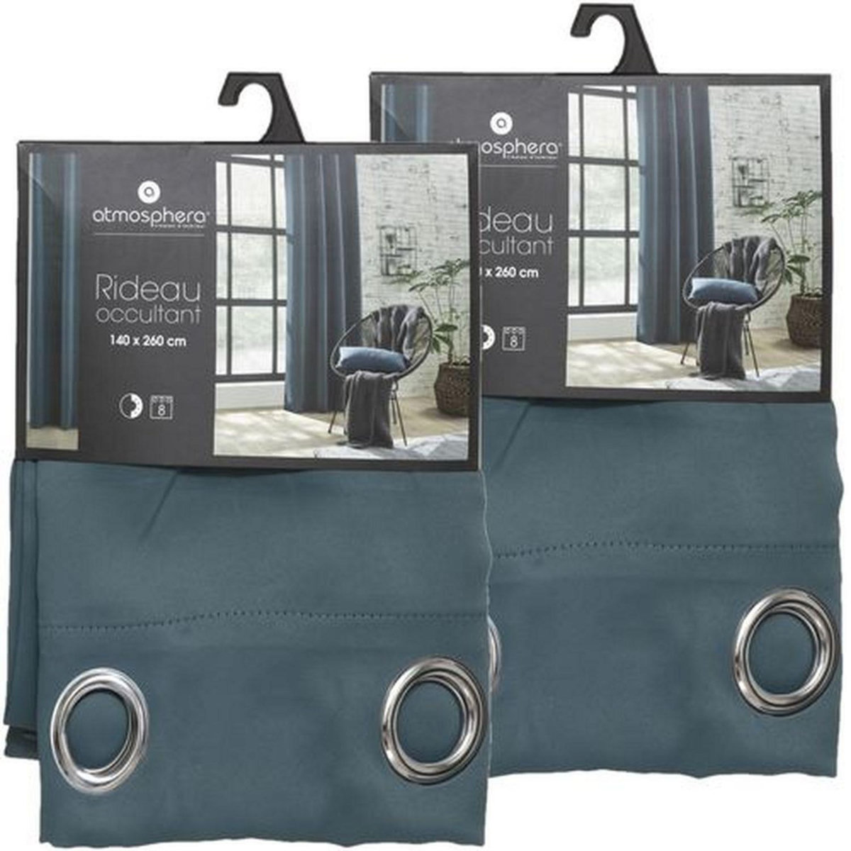 TOILINUX Lot de 2 Rideaux occultants Louisa