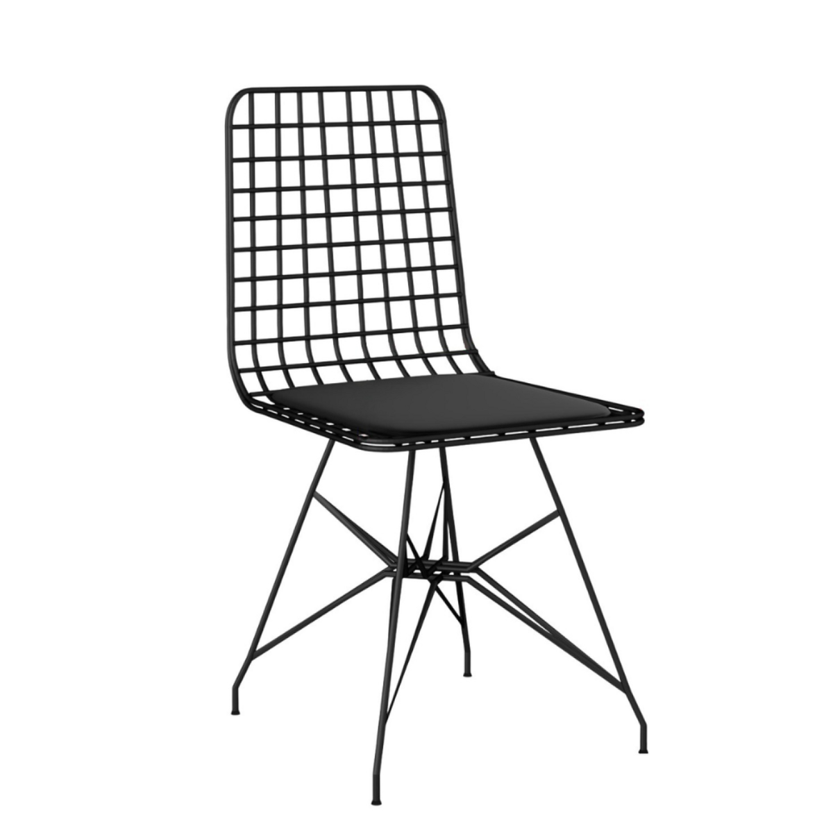 CONCEPT USINE Ensemble repas table et chaises industriel bois et noir SQUARE