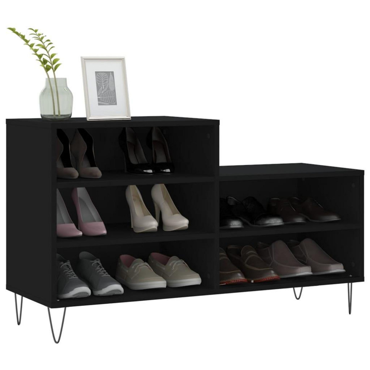 VIDAXL Armoire a chaussures Noir 102x36x60 cm Bois d'ingenierie