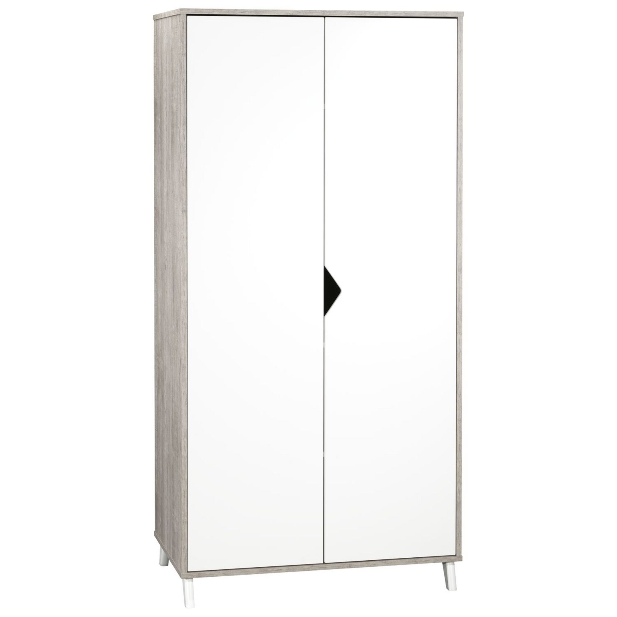 BABY PRICE Armoire bébé 2 portes SCANDI, coloris gris