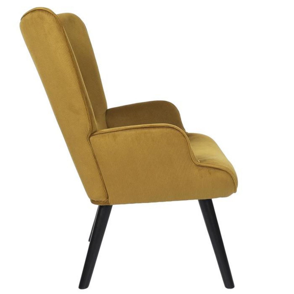 Paris Prix Fauteuil en Velours Côtelé  Giulia  96cm Jaune