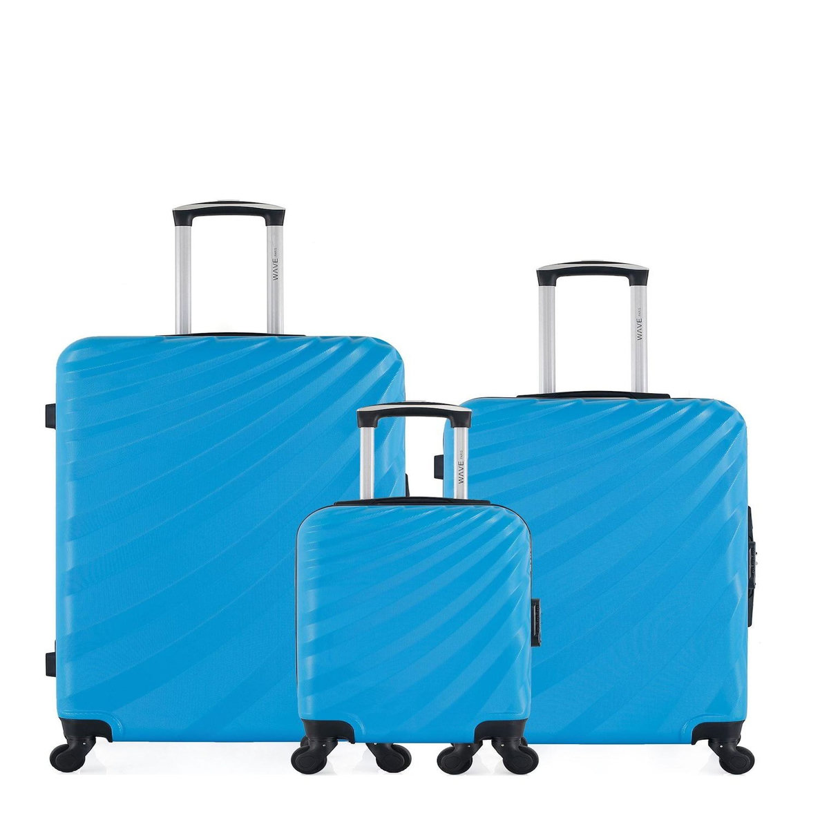 WAVE PARIS WAVE PARIS - Lot de 3 - Valise Grand format, valise weekend et valise cabine XXS DANUBE