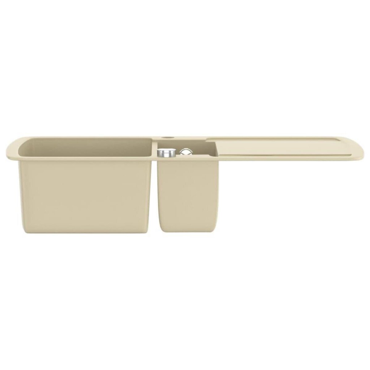 VIDAXL Evier de cuisine Granit Double lavabo Beige