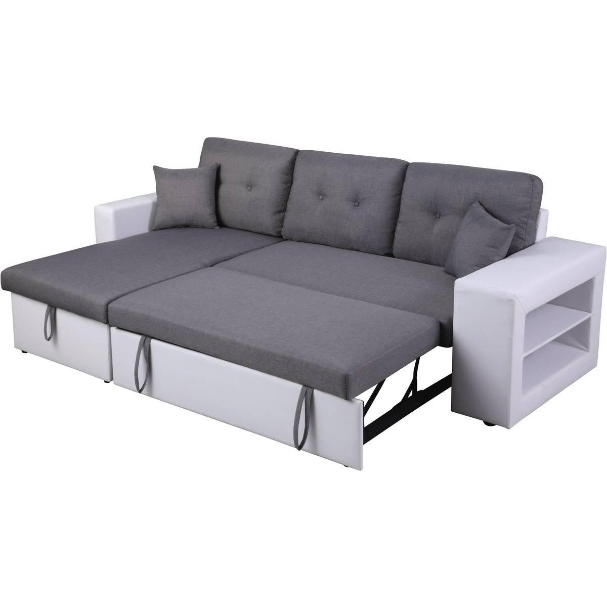 Habitat et Jardin Canapé d'angle convertible/réversible  Axel  - 3 places - Blanc/Gris