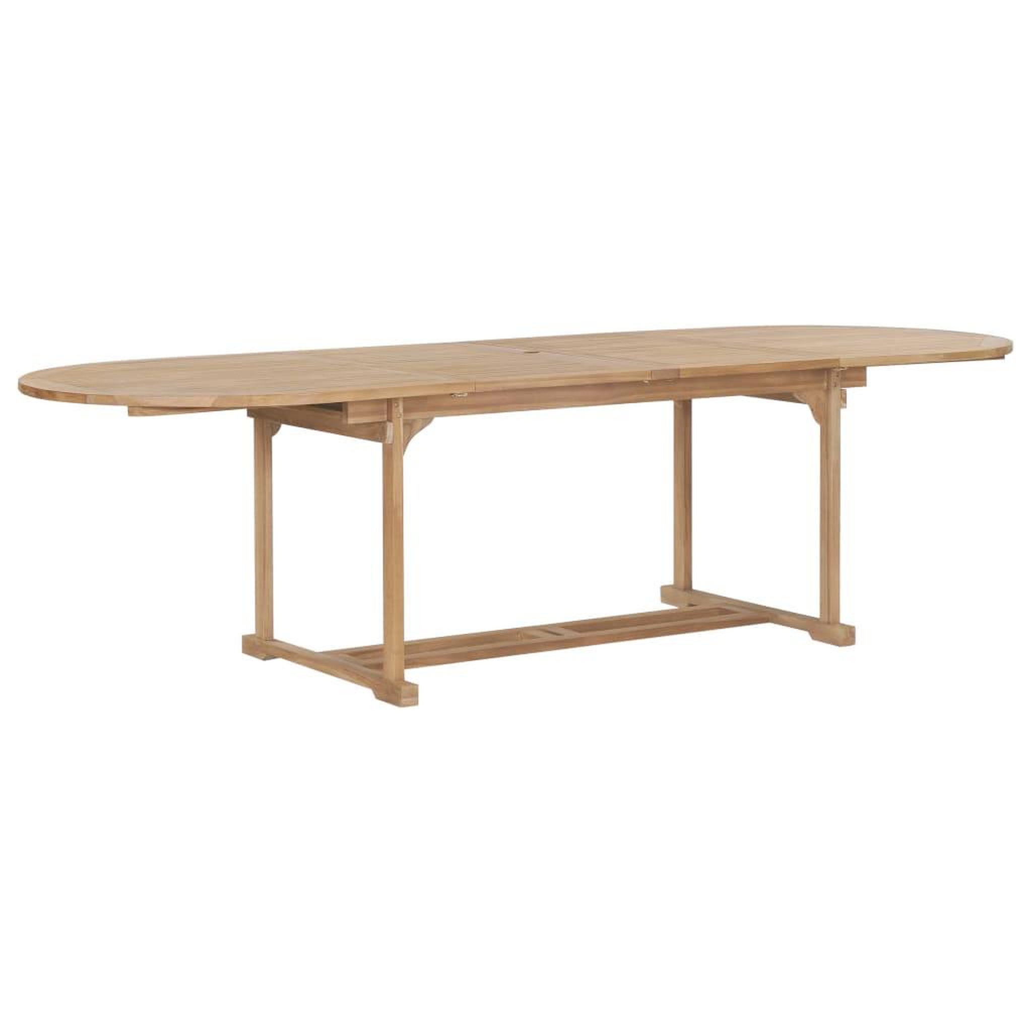 Voir la diapositive 2 : VIDAXL Table extensible de jardin 180-280x100x75 cm Teck solide Ovale
