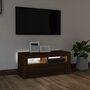 Voir la diapositive 3 : VIDAXL Meuble TV avec lumieres LED Chene marron 90x35x40 cm