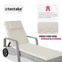Voir la diapositive 5 : tectake Bain de soleil en rotin avec cadre en aluminium gris clair