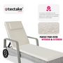 Voir la diapositive 5 : tectake Bain de soleil en rotin avec cadre en aluminium gris clair