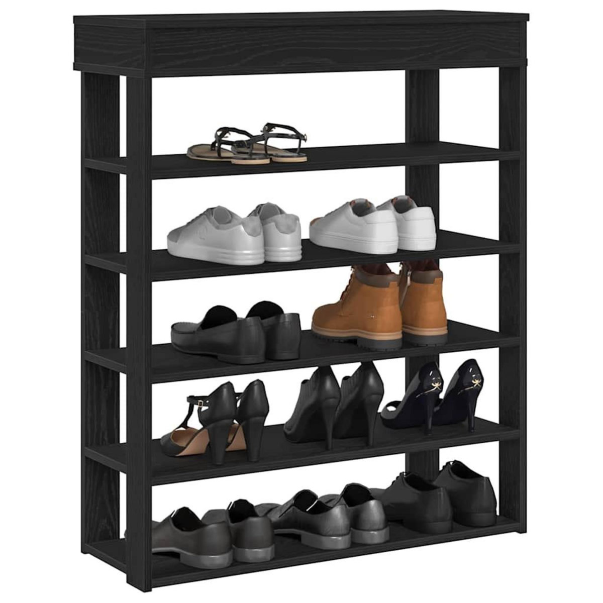 VIDAXL Etagere a chaussures noir 80x30x98 cm bois d'ingenierie