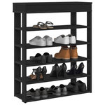 VIDAXL Etagere a chaussures noir 80x30x98 cm bois d'ingenierie
