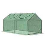 OUTSUNNY Mini serre de jardin serre à tomates 120 x 60 x 60 cm 2 fenêtres zippées enroulables acier thermolaqué PE haute densité vert