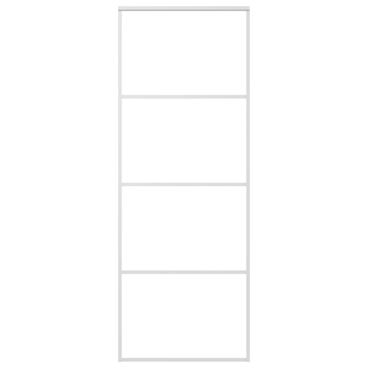 VIDAXL Porte coulissante Verre ESG depoli et aluminium 76x205 cm Blanc