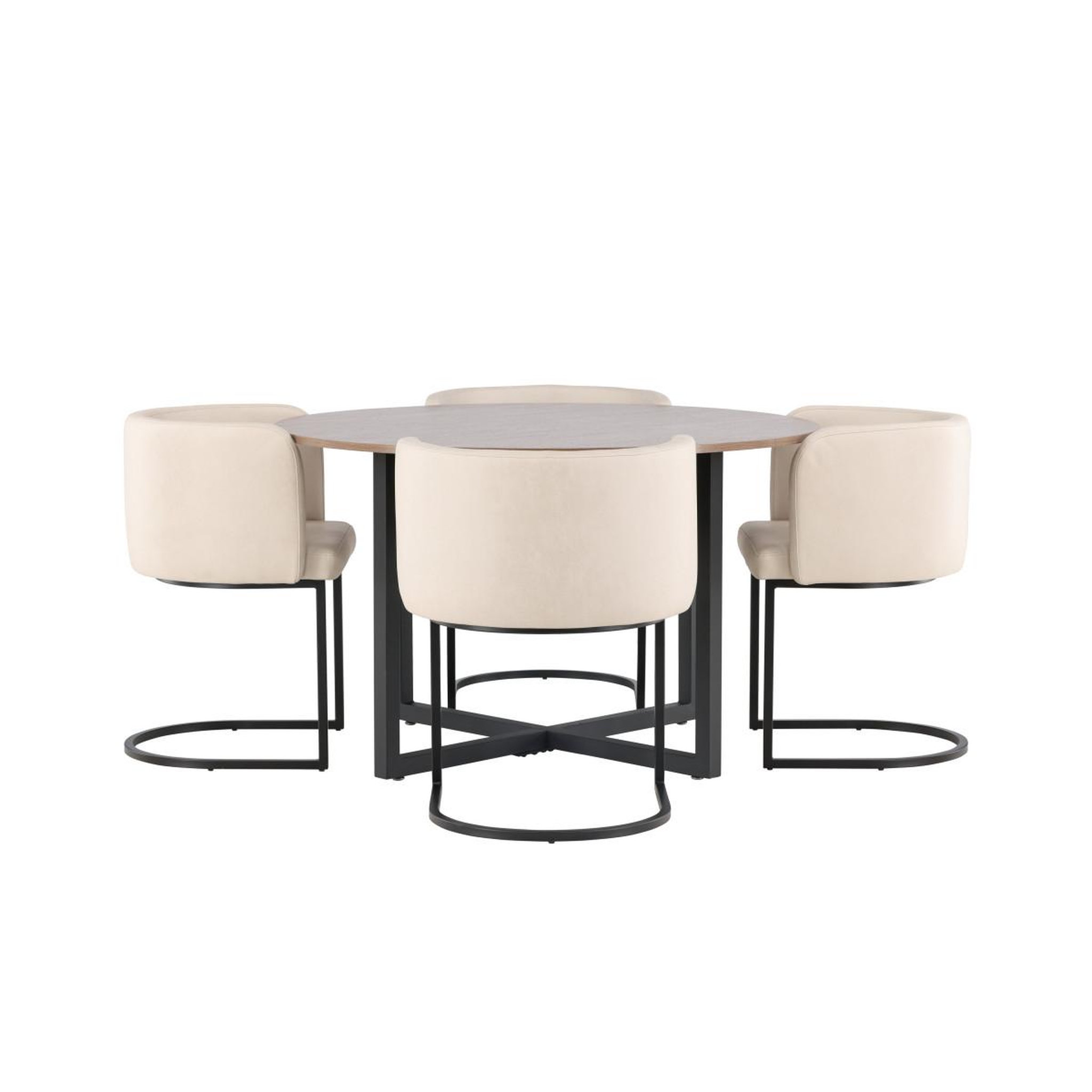 Voir la diapositive 2 : Paris Prix Ensemble table à manger & 4 chaises  durango & simrishamn  120cm noyer & beige