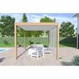 Voir la diapositive 6 : Pergola Bioclimatique autoportée 3X4 m - Aluminium - effet bois naturel/blanc - VS OMBREA®