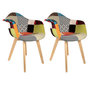 Voir la diapositive 1 : Paris Prix Lot de 2 Fauteuils  Patchwork  85cm Multicolore