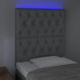 Voir la diapositive 3 : VIDAXL Tete de lit a LED Gris clair 80x7x118/128 cm Tissu