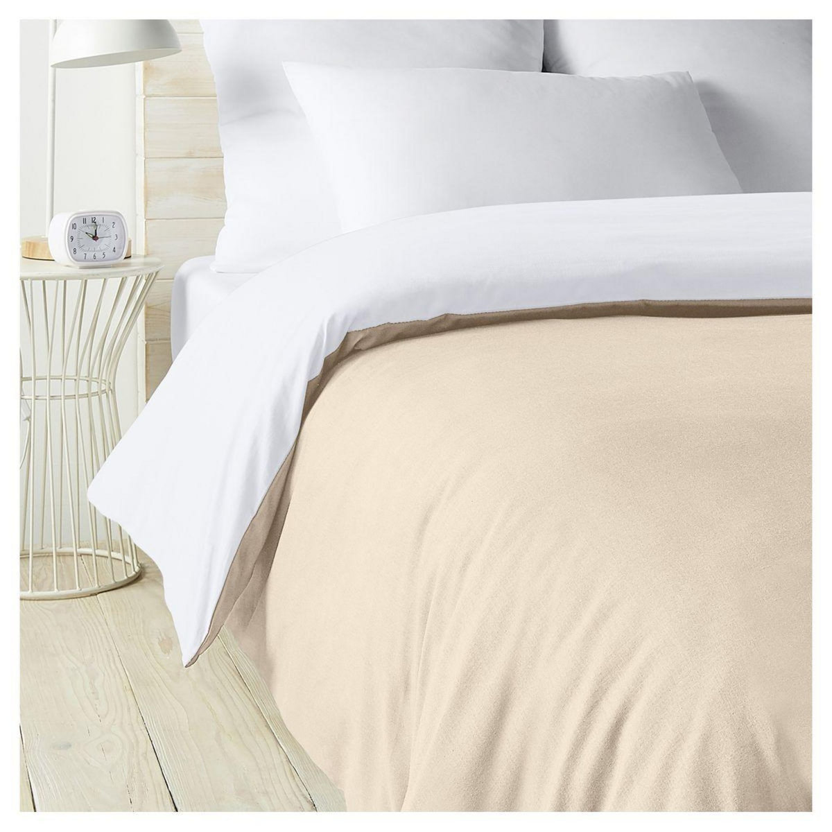 ACTUEL Housse de couette bicolore en coton 57 fils