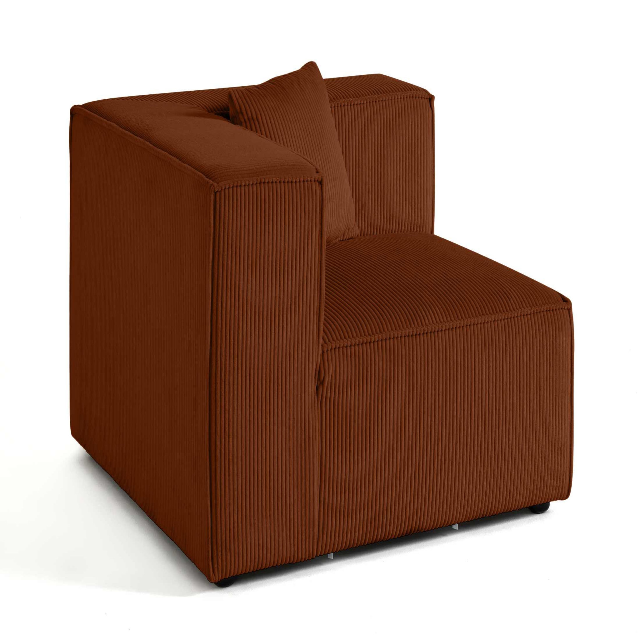Voir la diapositive 3 : BEST MOBILIER Arty - module d'assise d'angle réversible - en velours côtelé