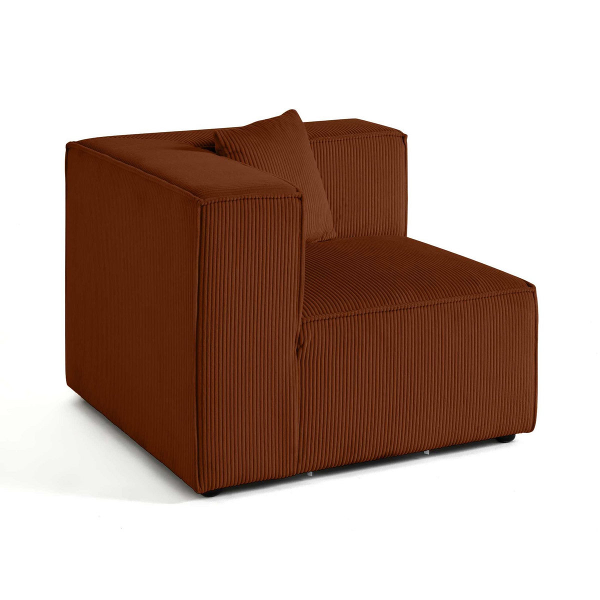 LISA DESIGN Arty - module d'assise d'angle réversible - en velours côtelé