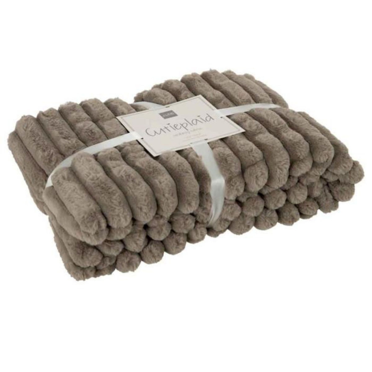 Paris Prix Plaid Design Uni  Corduroy  130x180cm Gris