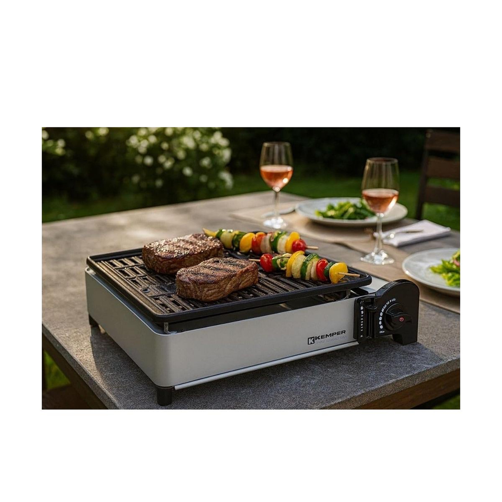 Voir la diapositive 5 : Kemper Mini barbecue gaz portable avec housse 1900w - 104997